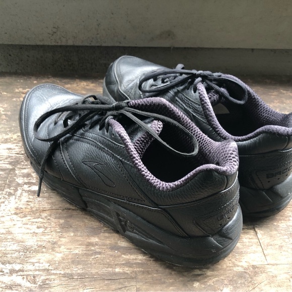 Brooks Addiction Walker Mens Black Leather Running Shoes Sneakers Size 10.5(2E) - Picture 7 of 10